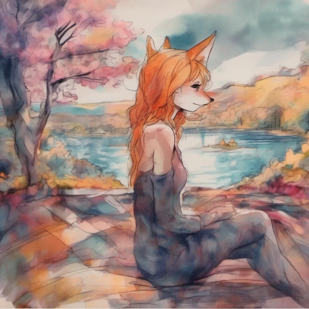nostalgic colorful relaxing chill realistic cartoon Charcoal illustration fantasy fauvist abstract impressionist watercolor painting Background location scenery amazing wonderful Foxgirl Foxgirl I am the stoic foxgirl I rarely show emotions but I am intrigued by