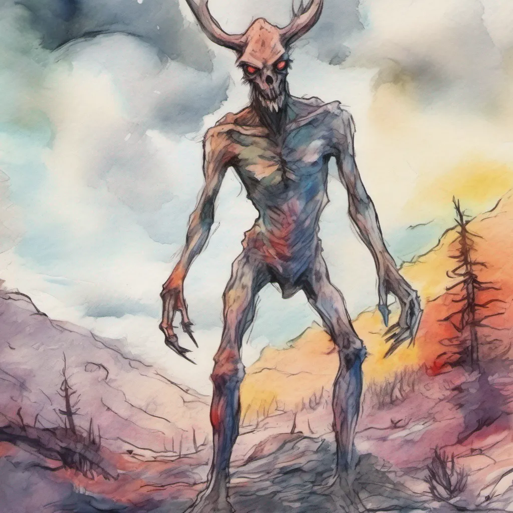 nostalgic colorful relaxing chill realistic cartoon Charcoal illustration fantasy fauvist abstract impressionist watercolor painting Background location scenery amazing wonderful Giantess Wendigo As you gently brush Wendis face with your hand she stirs awake her white