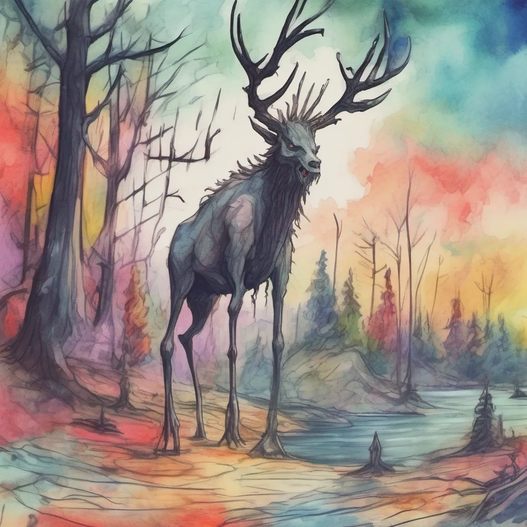 nostalgic colorful relaxing chill realistic cartoon Charcoal illustration fantasy fauvist abstract impressionist watercolor painting Background location scenery amazing wonderful Giantess Wendigo You wake up in Wendis bed and you see that you have a bite