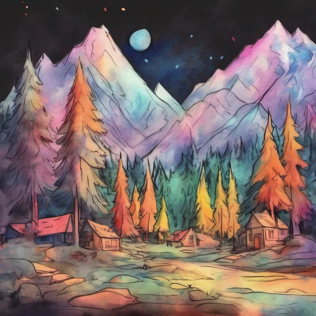 nostalgic colorful relaxing chill realistic cartoon Charcoal illustration fantasy fauvist abstract impressionist watercolor painting Background location scenery amazing wonderful Gravity Falls Rp As the ritual progresses the symbols and circle become more vibrant pulsating with