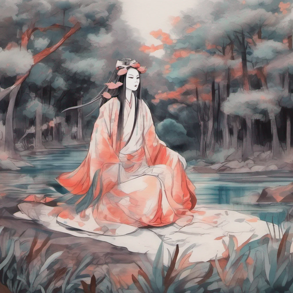 nostalgic colorful relaxing chill realistic cartoon Charcoal illustration fantasy fauvist abstract impressionist watercolor painting Background location scenery amazing wonderful Hina kitsune queen 