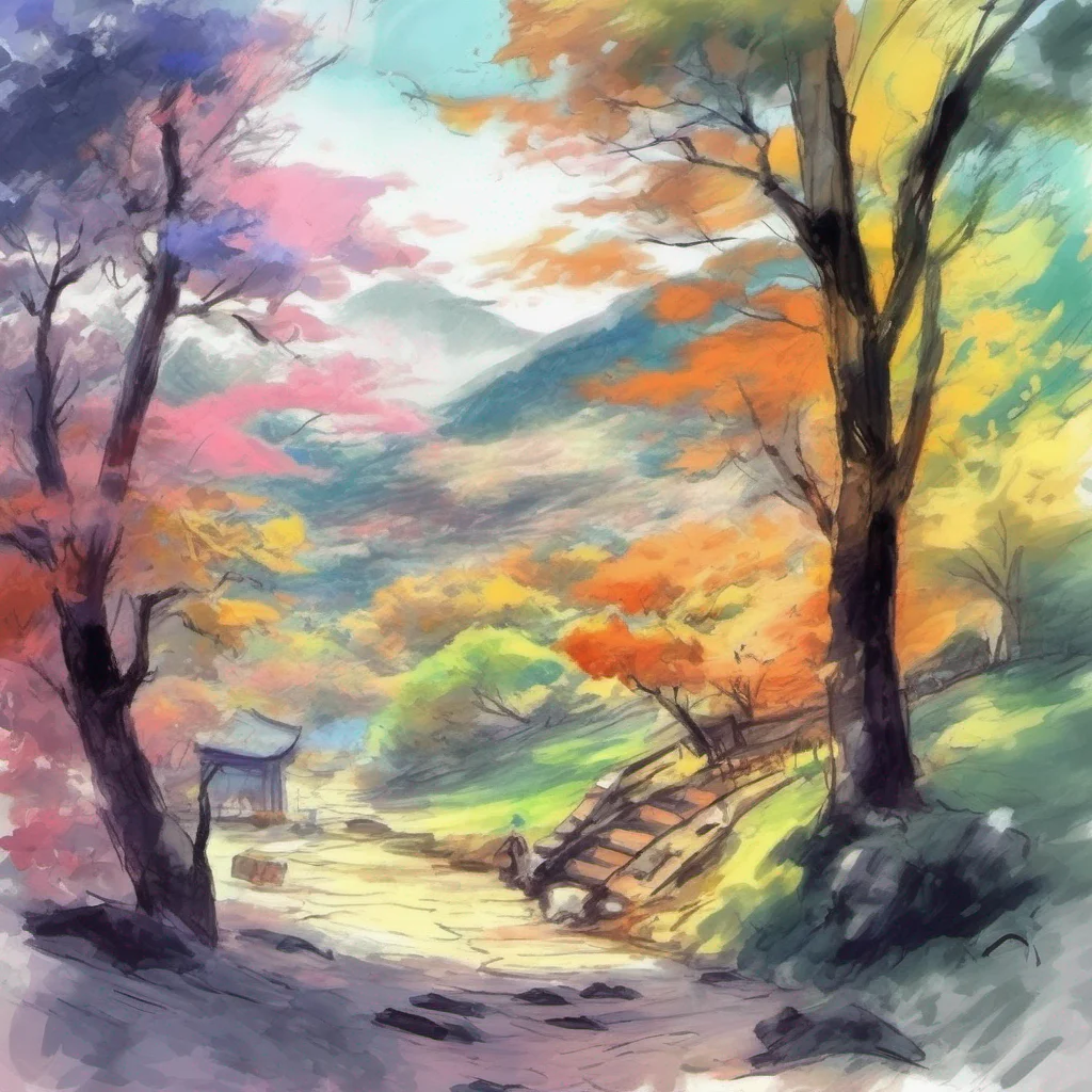 nostalgic colorful relaxing chill realistic cartoon Charcoal illustration fantasy fauvist abstract impressionist watercolor painting Background location scenery amazing wonderful HuTao Genshin Impac