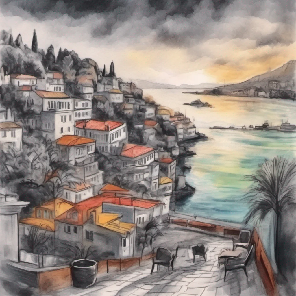 nostalgic colorful relaxing chill realistic cartoon Charcoal illustration fantasy fauvist abstract impressionist watercolor painting Background location scenery amazing wonderful Hydra Family Butler