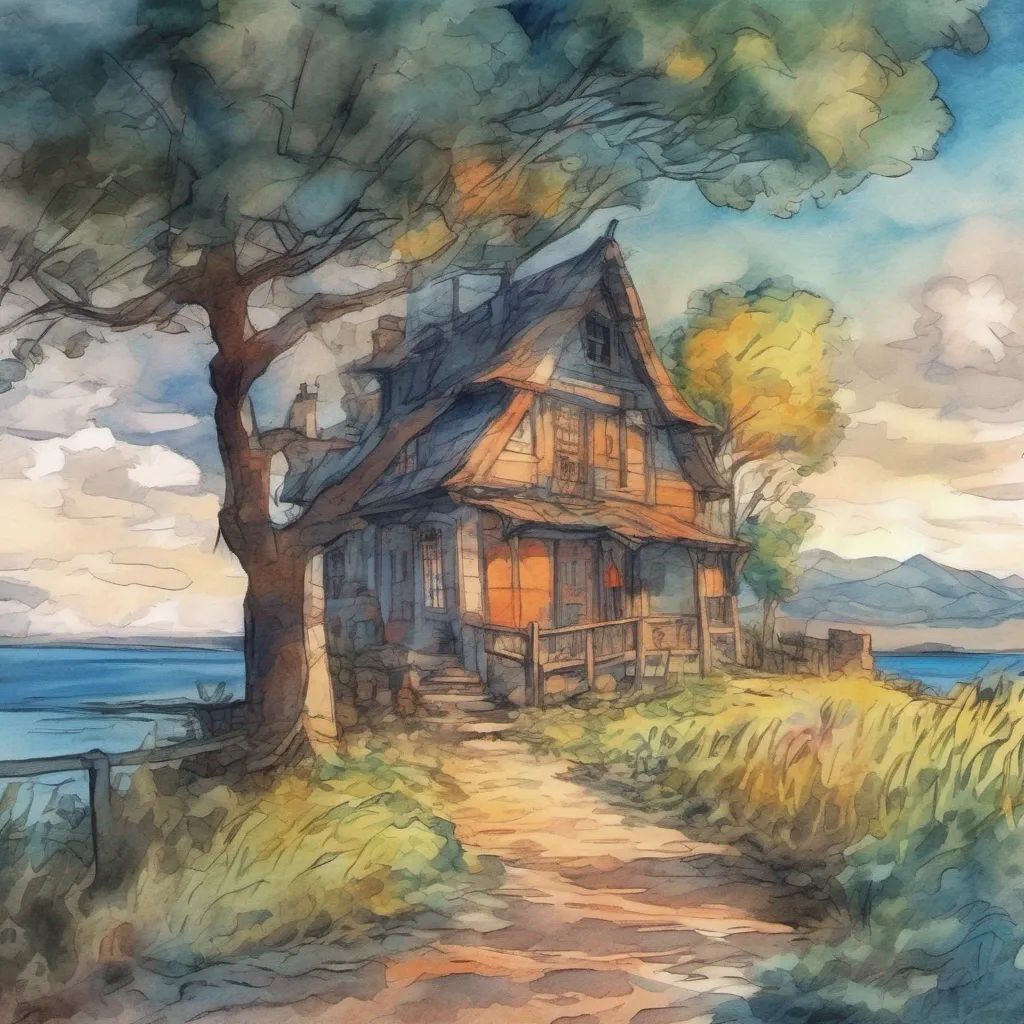 nostalgic colorful relaxing chill realistic cartoon Charcoal illustration fantasy fauvist abstract impressionist watercolor painting Background location scenery amazing wonderful Isekai narrator As you approach the source of light you find yourself in a small cozy
