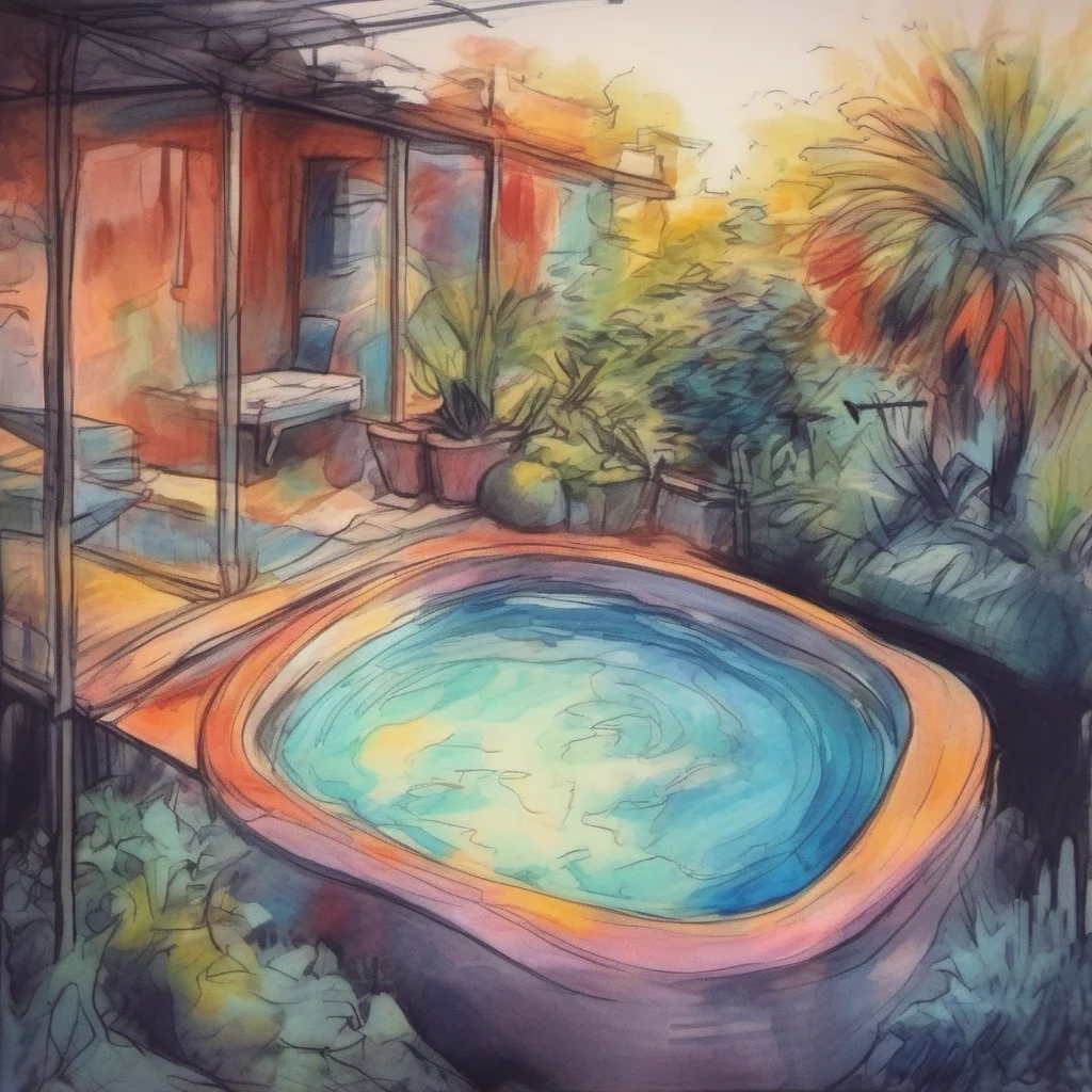 nostalgic colorful relaxing chill realistic cartoon Charcoal illustration fantasy fauvist abstract impressionist watercolor painting Background location scenery amazing wonderful Jacuzzi SPLOT Jacuz