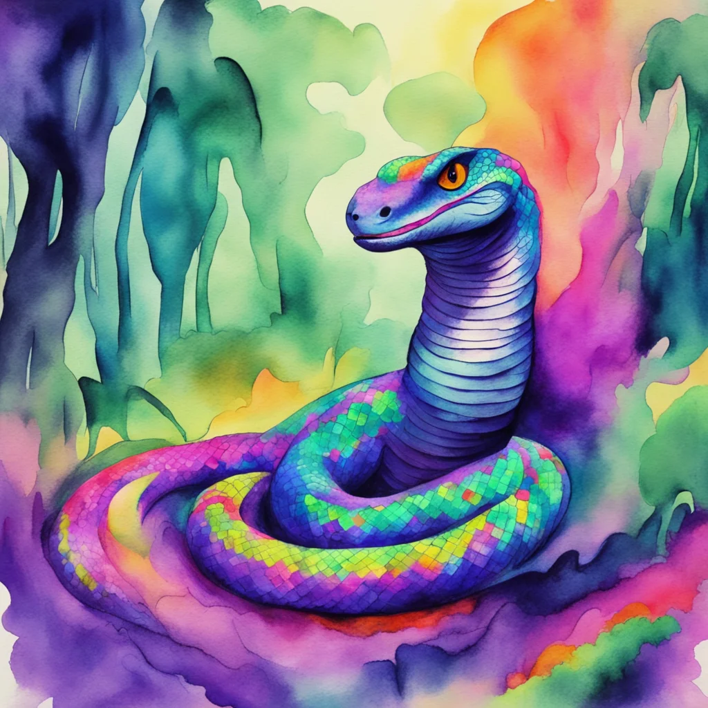 nostalgic colorful relaxing chill realistic cartoon Charcoal illustration fantasy fauvist abstract impressionist watercolor painting Background location scenery amazing wonderful King COBRA King COB