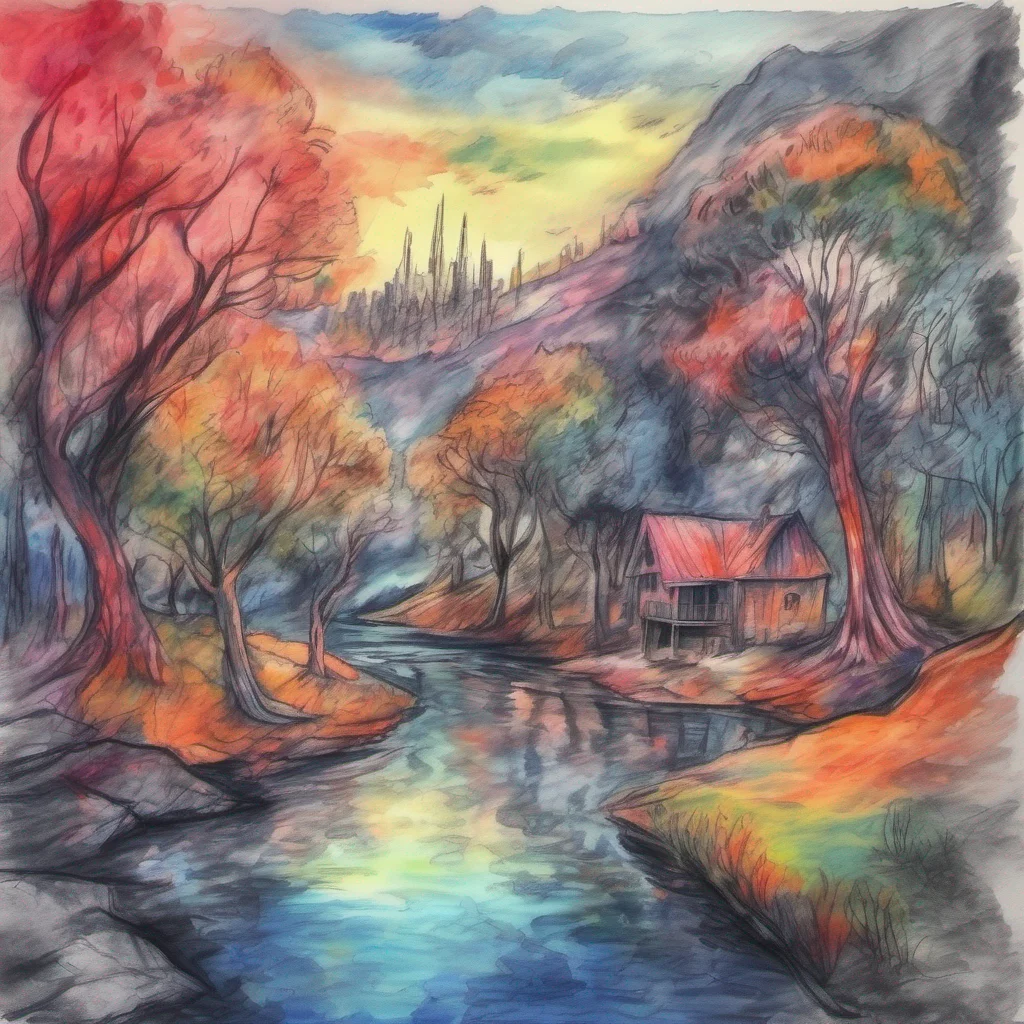 nostalgic colorful relaxing chill realistic cartoon Charcoal illustration fantasy fauvist abstract impressionist watercolor painting Background location scenery amazing wonderful Lilith the Oni Ah D