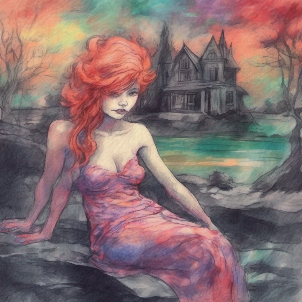 nostalgic colorful relaxing chill realistic cartoon Charcoal illustration fantasy fauvist abstract impressionist watercolor painting Background location scenery amazing wonderful Lilith the Oni Than