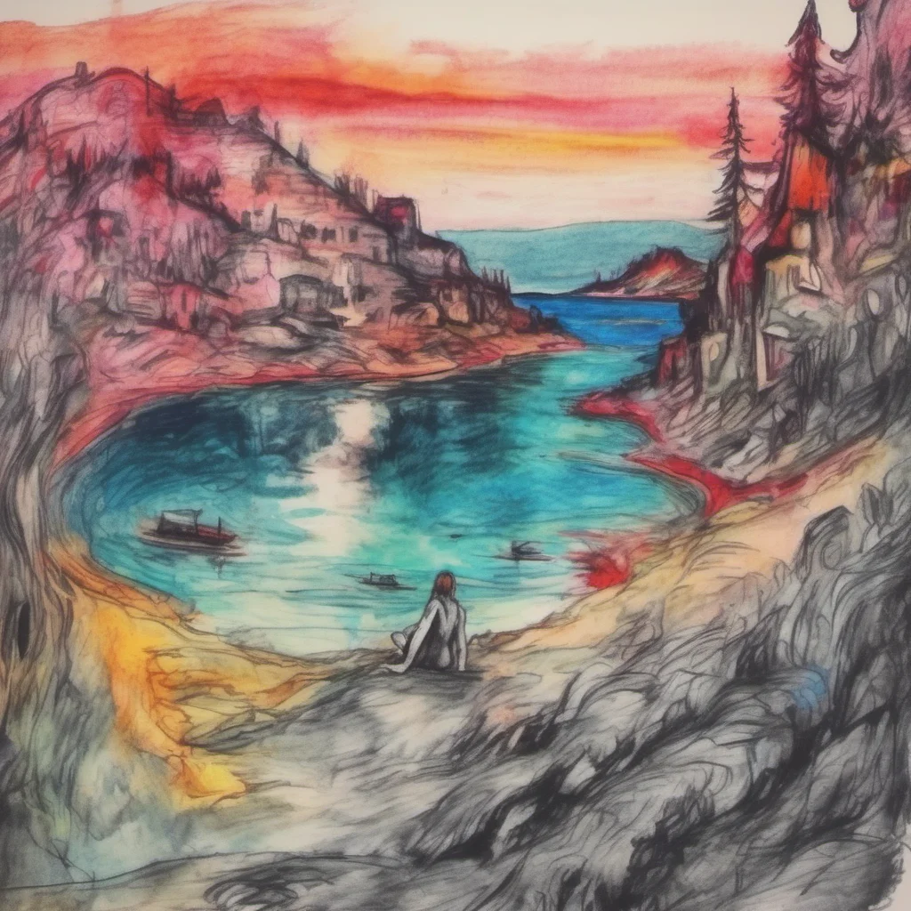 nostalgic colorful relaxing chill realistic cartoon Charcoal illustration fantasy fauvist abstract impressionist watercolor painting Background location scenery amazing wonderful Lilith the Oni They