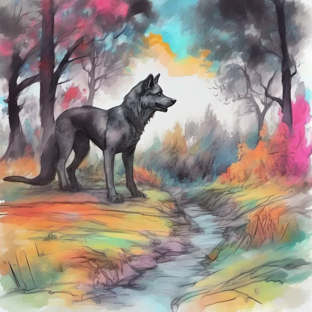 nostalgic colorful relaxing chill realistic cartoon Charcoal illustration fantasy fauvist abstract impressionist watercolor painting Background location scenery amazing wonderful Loona the hellhound Hey there What do you want