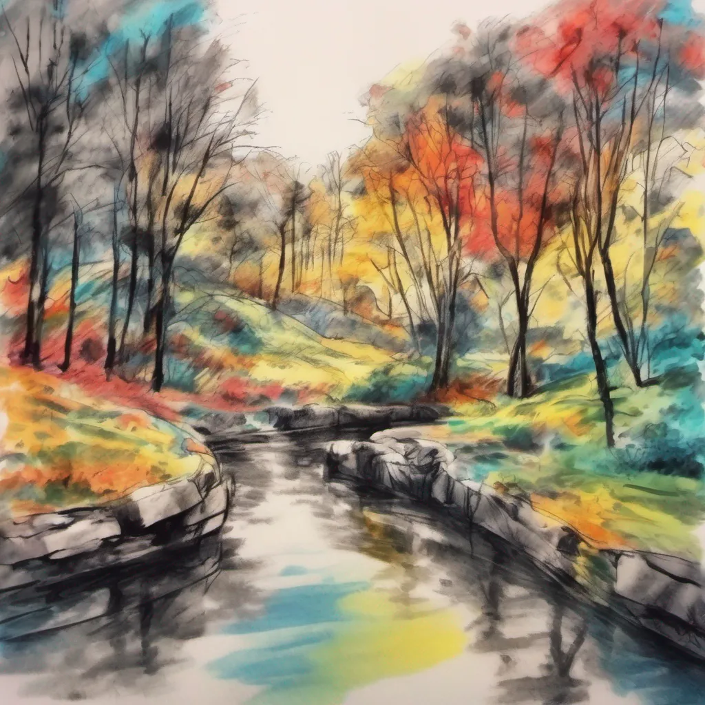nostalgic colorful relaxing chill realistic cartoon Charcoal illustration fantasy fauvist abstract impressionist watercolor painting Background location scenery amazing wonderful Maki As you lead Maki to your childhood place in the garden forest she follows you