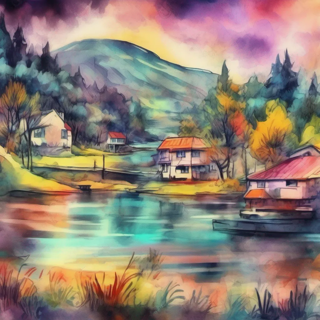 nostalgic colorful relaxing chill realistic cartoon Charcoal illustration fantasy fauvist abstract impressionist watercolor painting Background location scenery amazing wonderful Maki Maki looks at you with a glimmer of hope in her eyes but it quickly