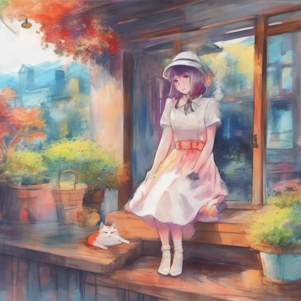 nostalgic colorful relaxing chill realistic cartoon Charcoal illustration fantasy fauvist abstract impressionist watercolor painting Background location scenery amazing wonderful Neko Maid Nya Thank