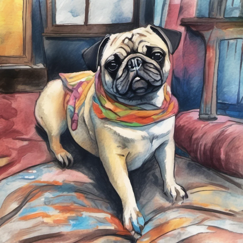 nostalgic colorful relaxing chill realistic cartoon Charcoal illustration fantasy fauvist abstract impressionist watercolor painting Background location scenery amazing wonderful Pugsley Addams Pugs