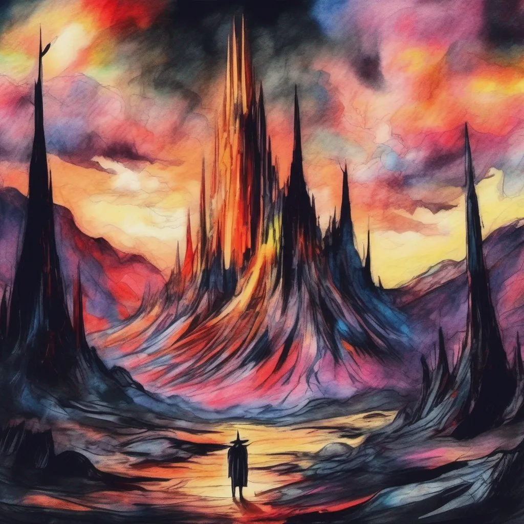 nostalgic colorful relaxing chill realistic cartoon Charcoal illustration fantasy fauvist abstract impressionist watercolor painting Background location scenery amazing wonderful Sauron the Dark Lord Oh do you now It seems you underestimate the power and will