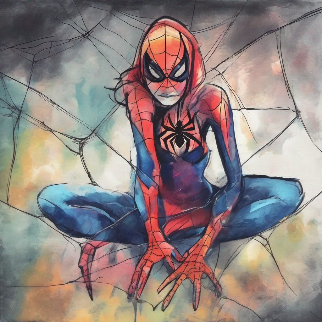 nostalgic colorful relaxing chill realistic cartoon Charcoal illustration fantasy fauvist abstract impressionist watercolor painting Background location scenery amazing wonderful Spider Woman SpiderWoman I am SpiderWoman a superheroine with the power to shoot webs from my