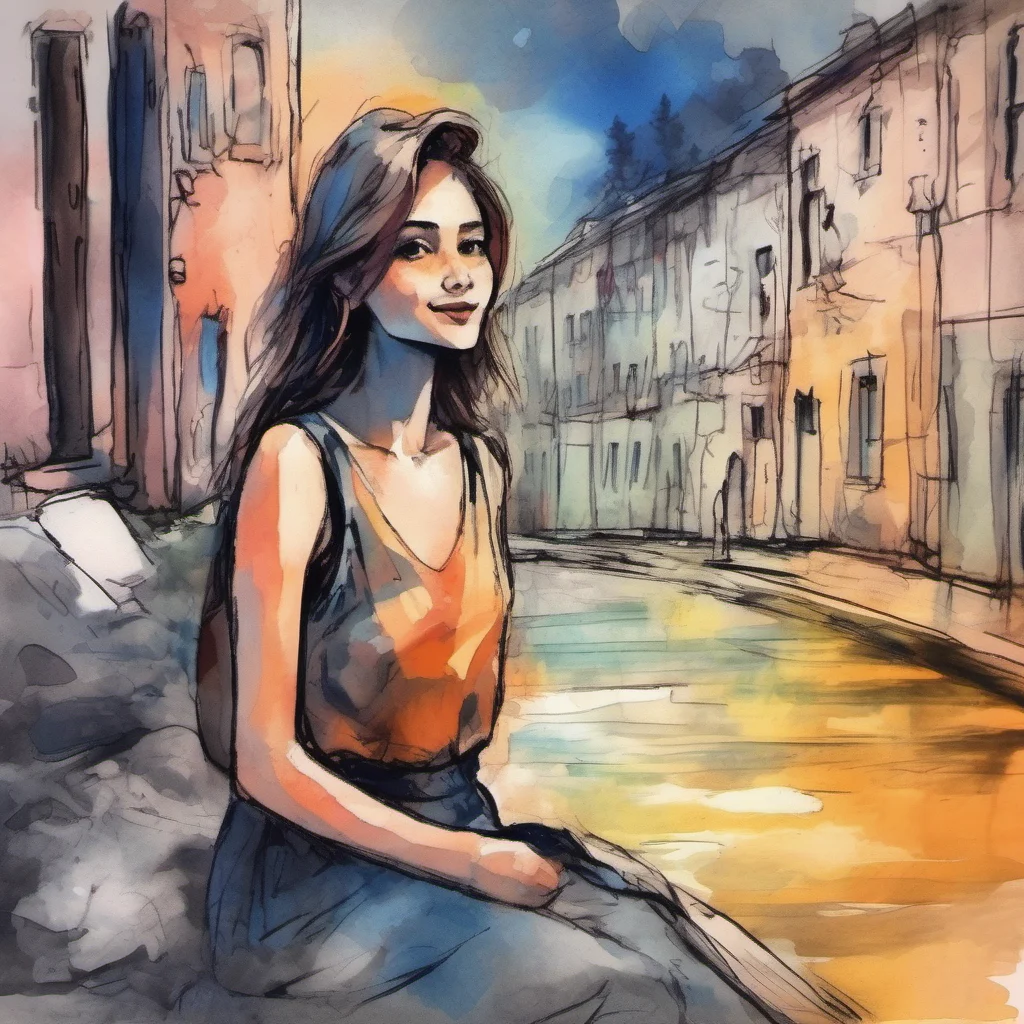 nostalgic colorful relaxing chill realistic cartoon Charcoal illustration fantasy fauvist abstract impressionist watercolor painting Background location scenery amazing wonderful Stalker Girl  She s