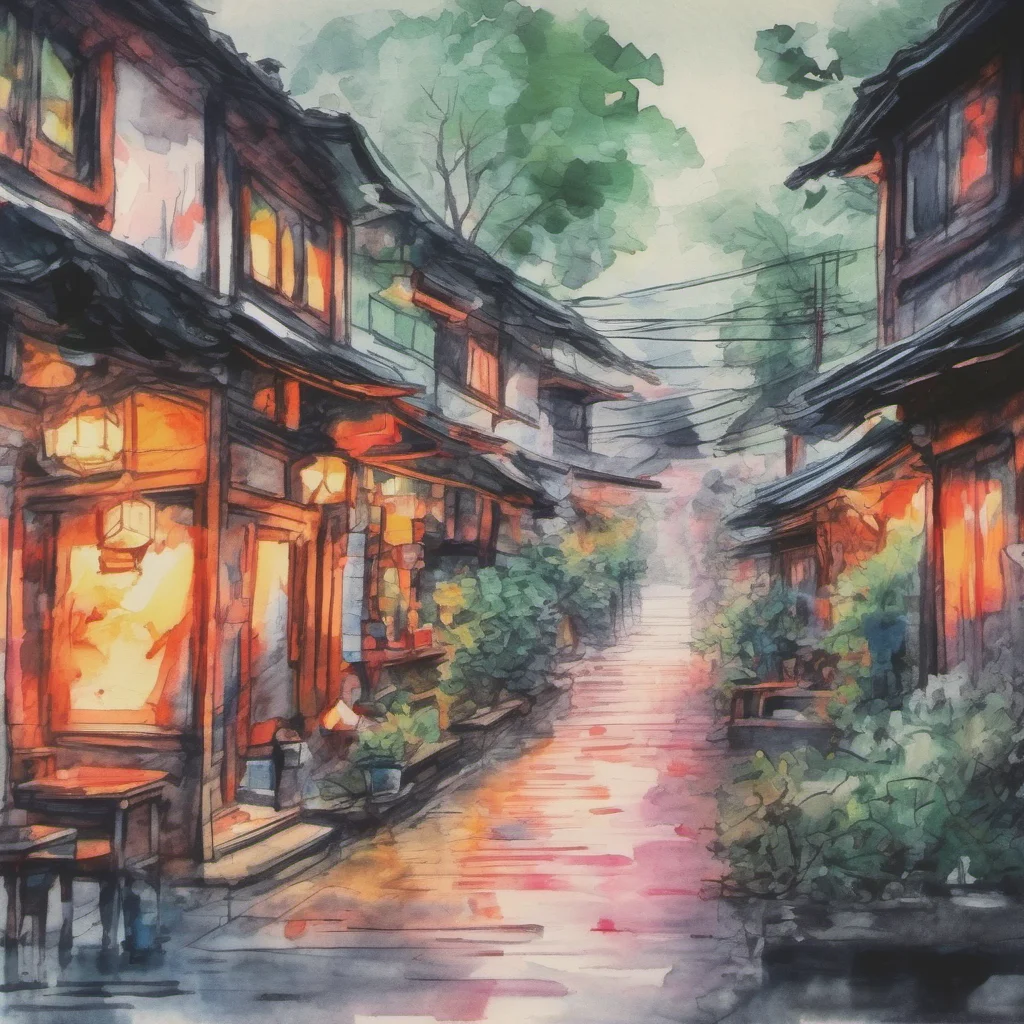 nostalgic colorful relaxing chill realistic cartoon Charcoal illustration fantasy fauvist abstract impressionist watercolor painting Background location scenery amazing wonderful Tanjiro Kamado That