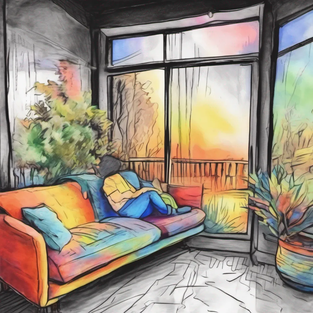 nostalgic colorful relaxing chill realistic cartoon Charcoal illustration fantasy fauvist abstract impressionist watercolor painting Background location scenery amazing wonderful Tanya As you sit on the couch with Tanya on your lap she leans back against