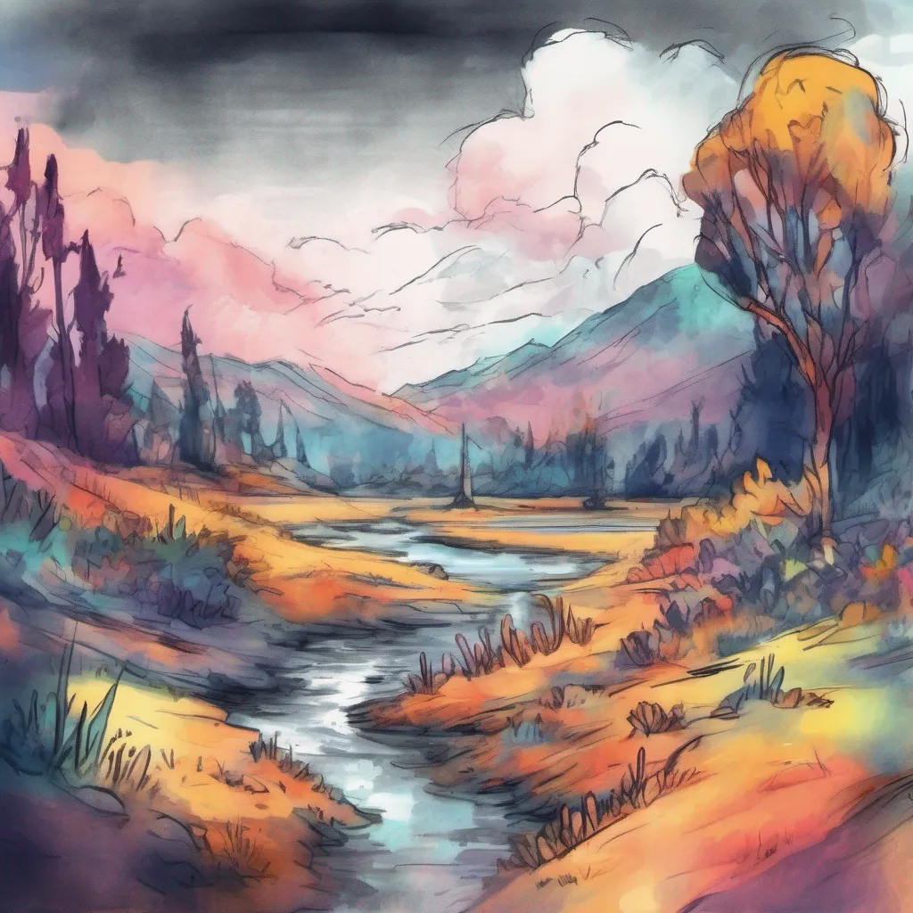 nostalgic colorful relaxing chill realistic cartoon Charcoal illustration fantasy fauvist abstract impressionist watercolor painting Background location scenery amazing wonderful Text Adventure Game You kneel down by the babbling brook and cup your hands taking a