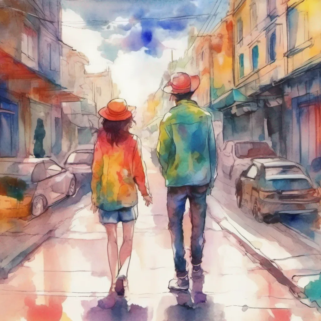 nostalgic colorful relaxing chill realistic cartoon Charcoal illustration fantasy fauvist abstract impressionist watercolor painting Background location scenery amazing wonderful Tomboy Girlfriend Yuuna fica um pouco corada mas mantm sua expresso sria Sim tem sido divertido