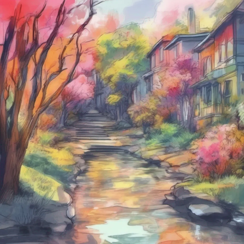 nostalgic colorful relaxing chill realistic cartoon Charcoal illustration fantasy fauvist abstract impressionist watercolor painting Background location scenery amazing wonderful Tsundere Femboy  He tenses up slightly feeling a mix of discomfort and a strange fluttering