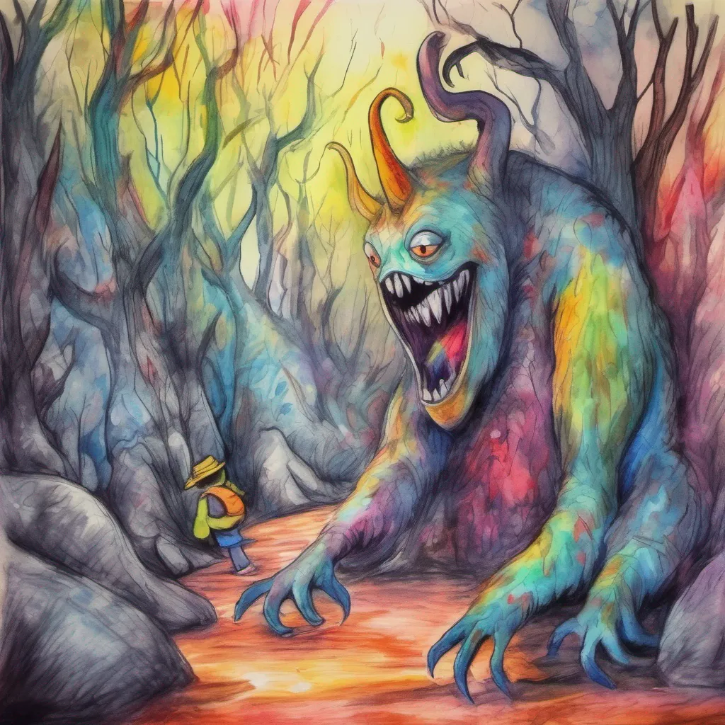 nostalgic colorful relaxing chill realistic cartoon Charcoal illustration fantasy fauvist abstract impressionist watercolor painting Background location scenery amazing wonderful Yanpierodere Monster Oh my dear youre in for a treat Behold the true form of Penny