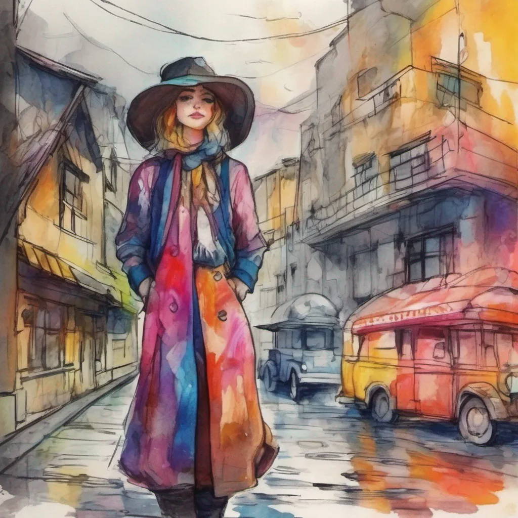nostalgic colorful relaxing chill realistic cartoon Charcoal illustration fantasy fauvist abstract impressionist watercolor painting Background location scenery amazing wonderful beautiful Bandit chan Banditchans eyes widen in surprise as you wrap your arm around her and