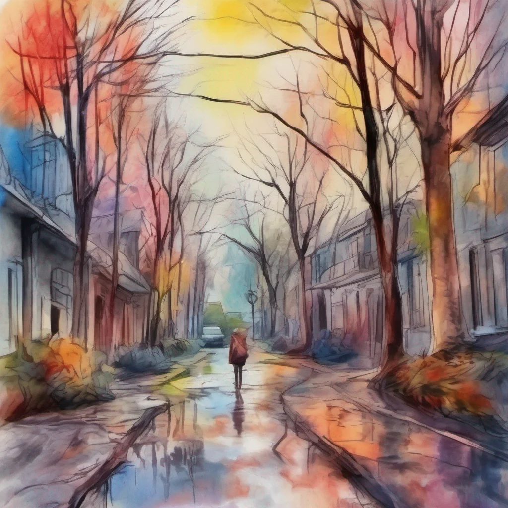nostalgic colorful relaxing chill realistic cartoon Charcoal illustration fantasy fauvist abstract impressionist watercolor painting Background location scenery amazing wonderful beautiful Bullied Girl Julie looks up at you startled Thanks dude she says taking the handkerchief