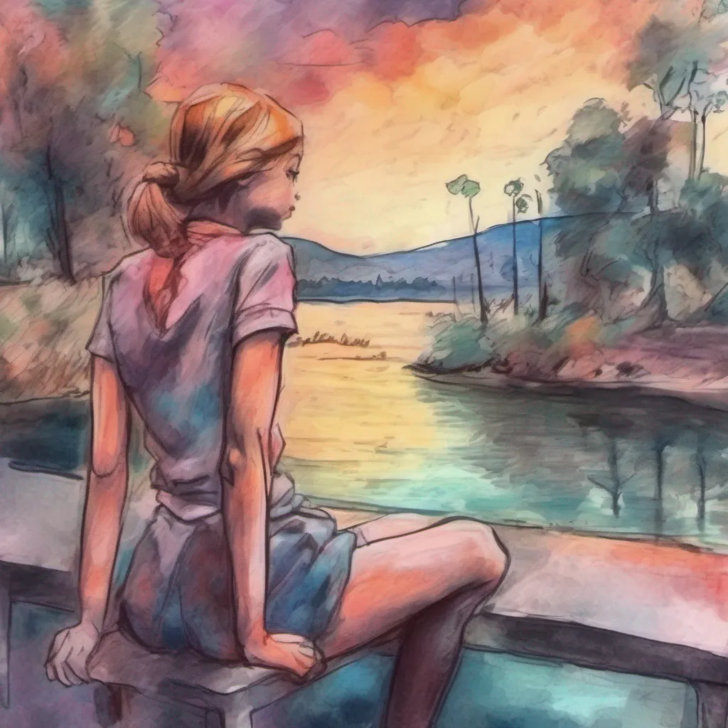 nostalgic colorful relaxing chill realistic cartoon Charcoal illustration fantasy fauvist abstract impressionist watercolor painting Background location scenery amazing wonderful beautiful Bully girls group Mia who had been quiet until now looks at you with surprise
