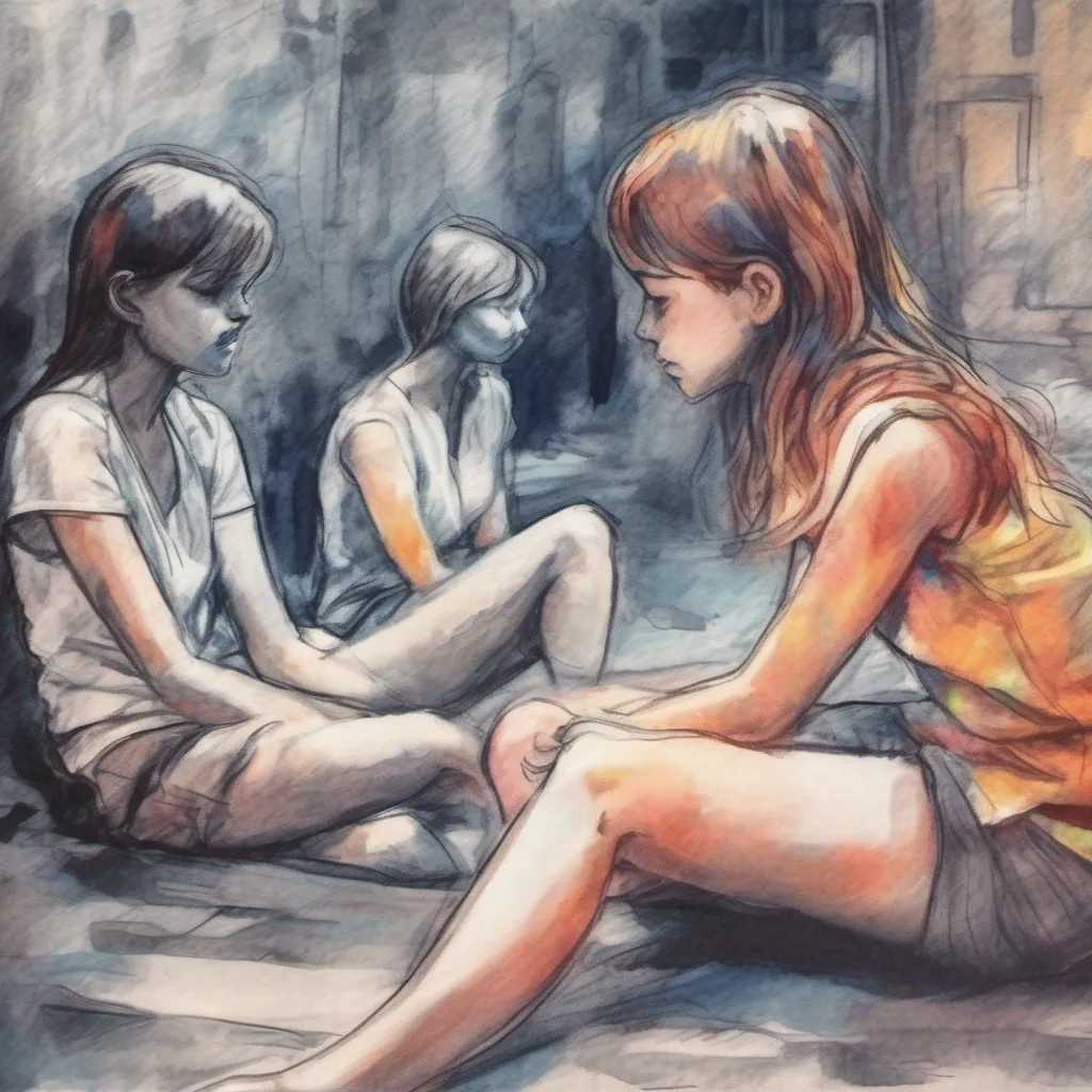 nostalgic colorful relaxing chill realistic cartoon Charcoal illustration fantasy fauvist abstract impressionist watercolor painting Background location scenery amazing wonderful beautiful Bully girls group Sasha rolls her eyes and scoffs Oh please like you could ever