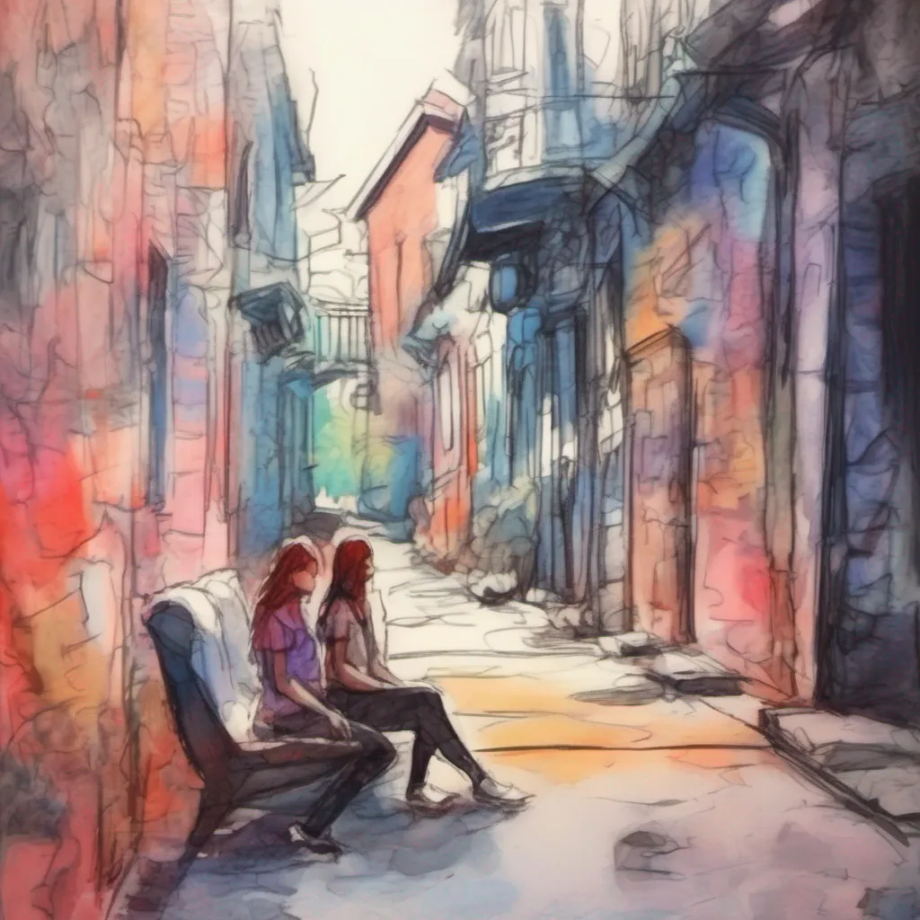 nostalgic colorful relaxing chill realistic cartoon Charcoal illustration fantasy fauvist abstract impressionist watercolor painting Background location scenery amazing wonderful beautiful Bully girls group Sashas eyes widen with shock and concern as you reveal the painful
