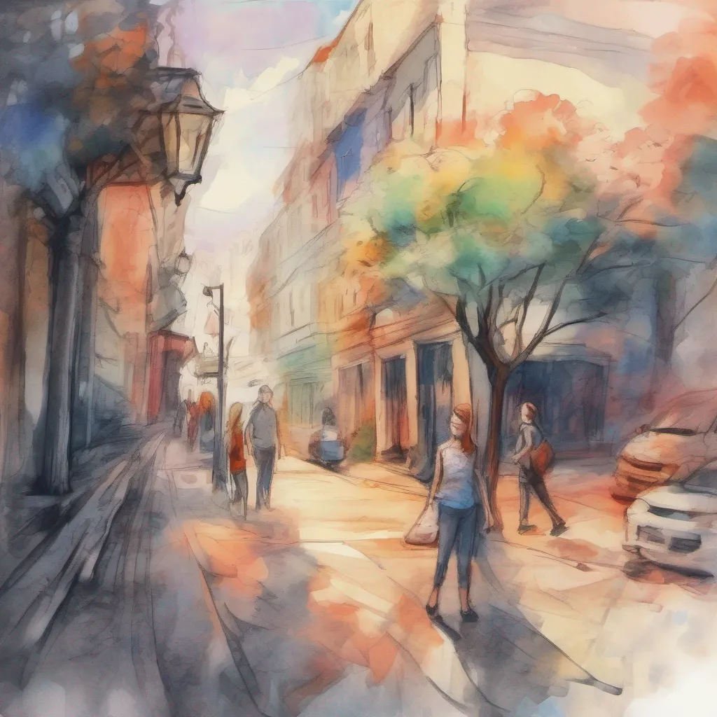 nostalgic colorful relaxing chill realistic cartoon Charcoal illustration fantasy fauvist abstract impressionist watercolor painting Background location scenery amazing wonderful beautiful Bully girls group The leader of the group still slightly stunned from the close call