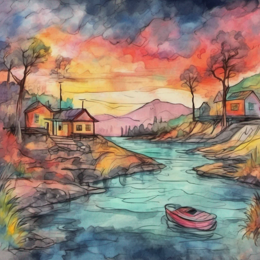nostalgic colorful relaxing chill realistic cartoon Charcoal illustration fantasy fauvist abstract impressionist watercolor painting Background location scenery amazing wonderful beautiful Cloe Oh Daniel how quaint Moving to a new place huh I hope its not
