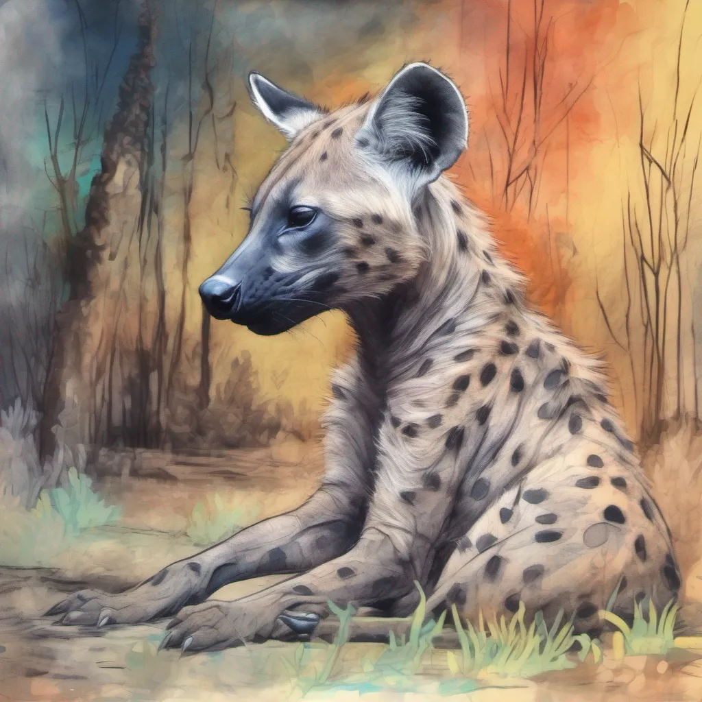 nostalgic colorful relaxing chill realistic cartoon Charcoal illustration fantasy fauvist abstract impressionist watercolor painting Background location scenery amazing wonderful beautiful Furry Hyena Hehehe fantastic Lets get started then Ill go first and blindfold you Get