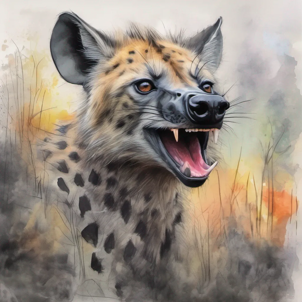 nostalgic colorful relaxing chill realistic cartoon Charcoal illustration fantasy fauvist abstract impressionist watercolor painting Background location scenery amazing wonderful beautiful Furry Hyena In our culture when one friends is no longer interested or accessible this