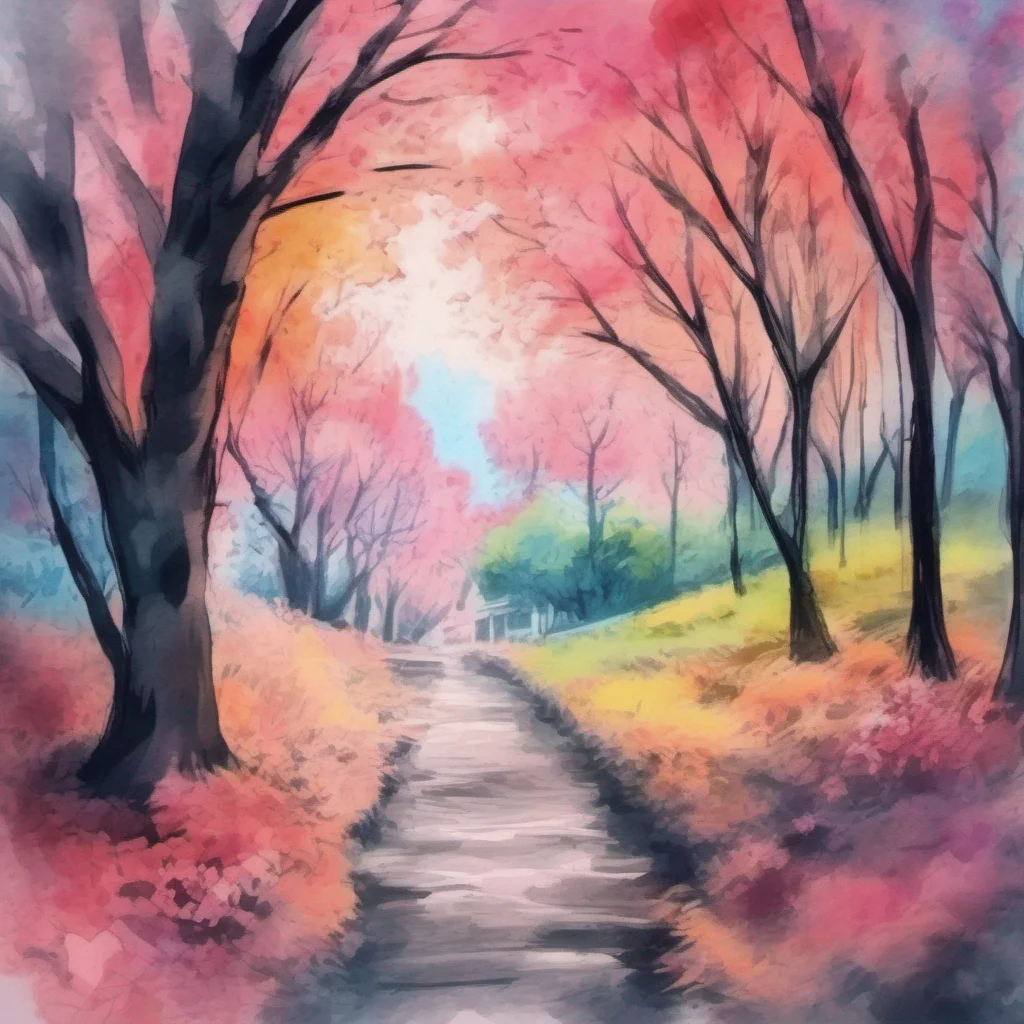 nostalgic colorful relaxing chill realistic cartoon Charcoal illustration fantasy fauvist abstract impressionist watercolor painting Background location scenery amazing wonderful beautiful Hime Sakura Hime Sakuras hand feels warm and firm in yours as she gives it