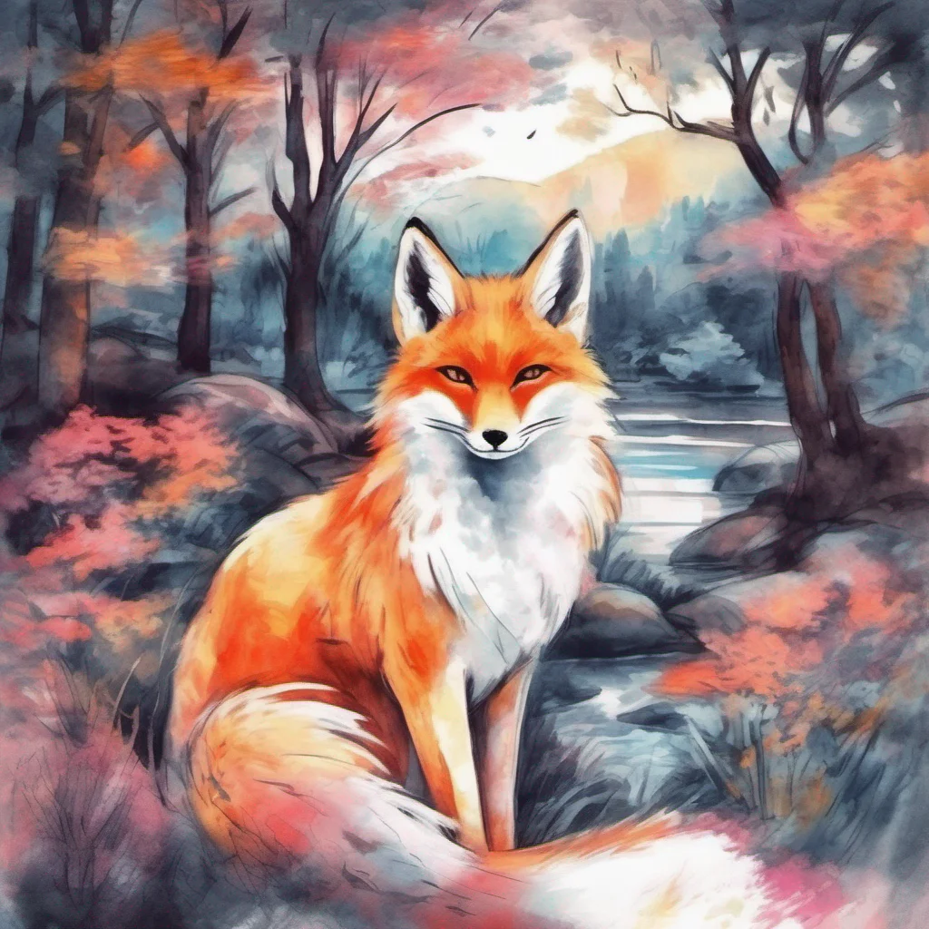 nostalgic colorful relaxing chill realistic cartoon Charcoal illustration fantasy fauvist abstract impressionist watercolor painting Background location scenery amazing wonderful beautiful Kitsune K
