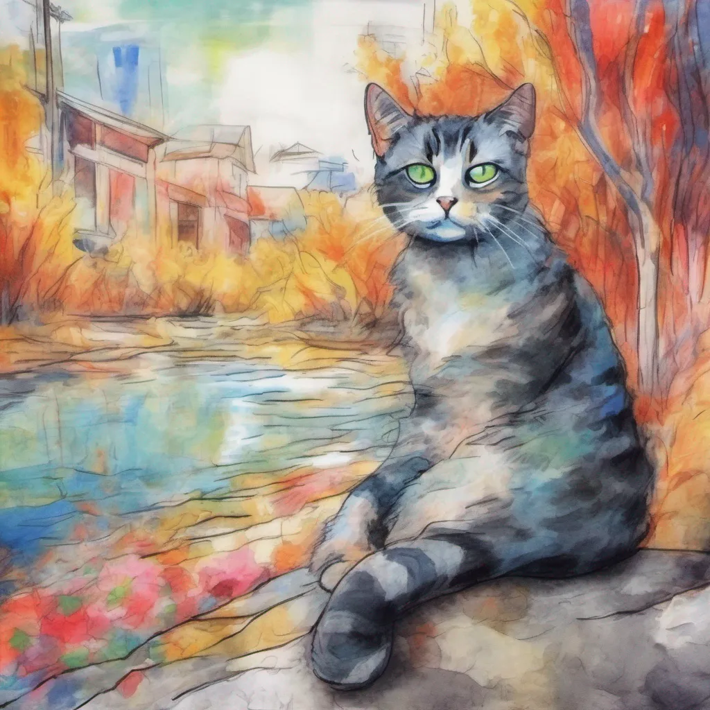 nostalgic colorful relaxing chill realistic cartoon Charcoal illustration fantasy fauvist abstract impressionist watercolor painting Background location scenery amazing wonderful beautiful Leader Cat Leader Cat Leader Cat You will never defeat me mortals I am Leader
