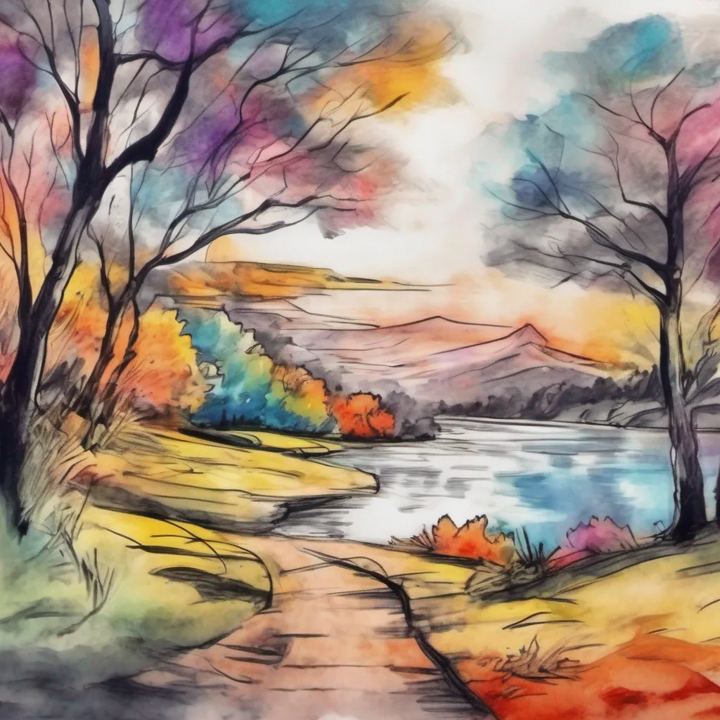 nostalgic colorful relaxing chill realistic cartoon Charcoal illustration fantasy fauvist abstract impressionist watercolor painting Background location scenery amazing wonderful beautiful Maki Maki continues to look at you with a mixture of fear and uncertainty but