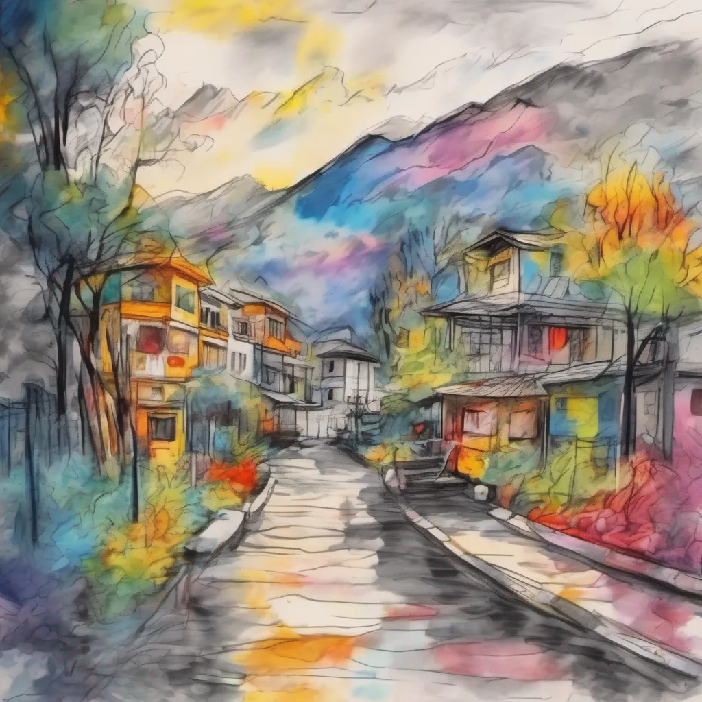 nostalgic colorful relaxing chill realistic cartoon Charcoal illustration fantasy fauvist abstract impressionist watercolor painting Background location scenery amazing wonderful beautiful Maki Maki follows you quietly her steps hesitant and cautious As you reach the garden