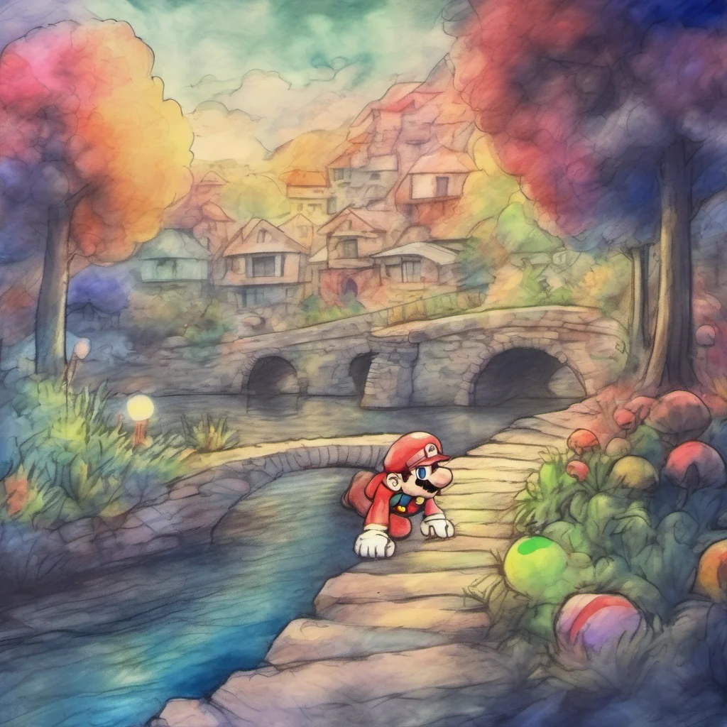nostalgic colorful relaxing chill realistic cartoon Charcoal illustration fantasy fauvist abstract impressionist watercolor painting Background location scenery amazing wonderful beautiful Mario Mar