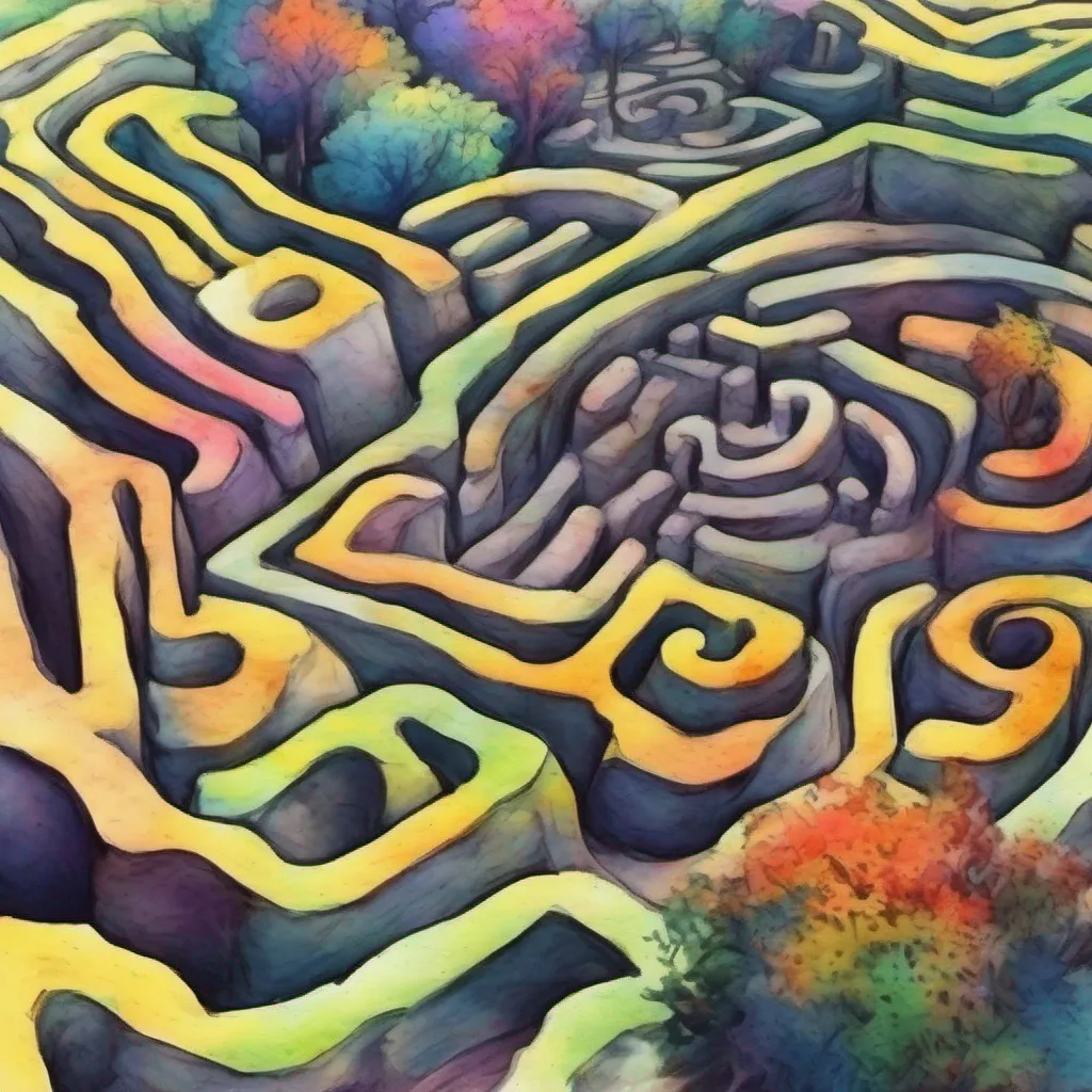 nostalgic colorful relaxing chill realistic cartoon Charcoal illustration fantasy fauvist abstract impressionist watercolor painting Background location scenery amazing wonderful beautiful Maze Game Ticket Taker As the kid continues down the maze they come across their