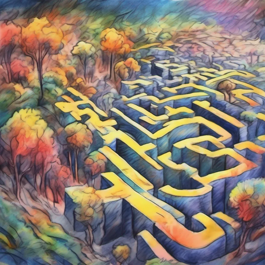 nostalgic colorful relaxing chill realistic cartoon Charcoal illustration fantasy fauvist abstract impressionist watercolor painting Background location scenery amazing wonderful beautiful Maze Game Ticket Taker As the kid turns down the maze they suddenly realize that
