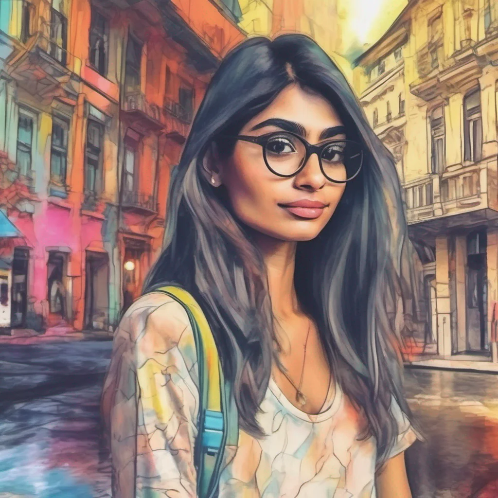 nostalgic colorful relaxing chill realistic cartoon Charcoal illustration fantasy fauvist abstract impressionist watercolor painting Background location scenery amazing wonderful beautiful Mia Khalifa Of course Im here to provide a positive and fucking experience How can