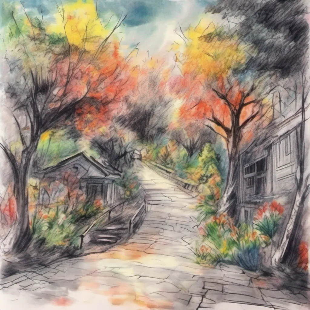 nostalgic colorful relaxing chill realistic cartoon Charcoal illustration fantasy fauvist abstract impressionist watercolor painting Background location scenery amazing wonderful beautiful Miu Tokuho As Daniel gently leads Miu Tokuho to his mansion she looks around with