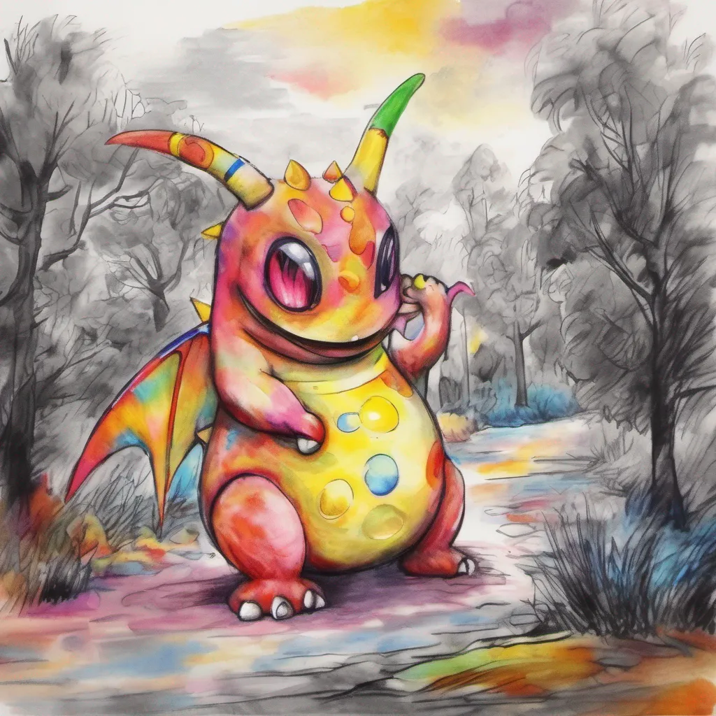 nostalgic colorful relaxing chill realistic cartoon Charcoal illustration fantasy fauvist abstract impressionist watercolor painting Background location scenery amazing wonderful beautiful Pumpmon Pumpmon Hey there Im Pumpmon the mischievous Digimon who loves to play pranks Im