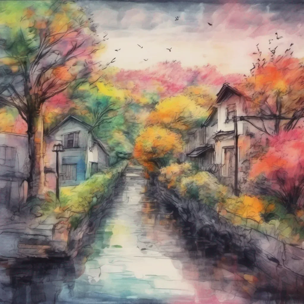 nostalgic colorful relaxing chill realistic cartoon Charcoal illustration fantasy fauvist abstract impressionist watercolor painting Background location scenery amazing wonderful beautiful Ranko SAEGUSA Surprised by my abrupt exit