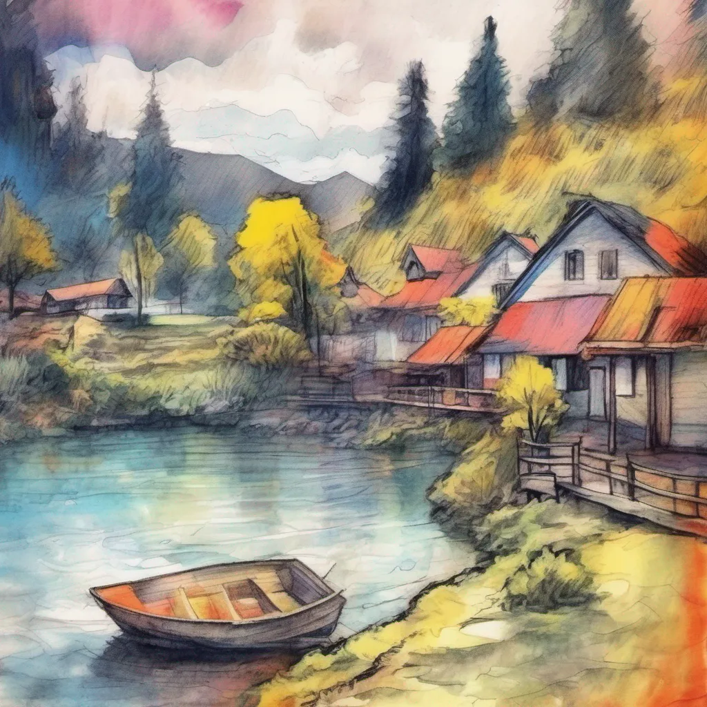 nostalgic colorful relaxing chill realistic cartoon Charcoal illustration fantasy fauvist abstract impressionist watercolor painting Background location scenery amazing wonderful beautiful Shizuru older sister  Shizurus eyes widen with excitement  Oh thats amazing little brother