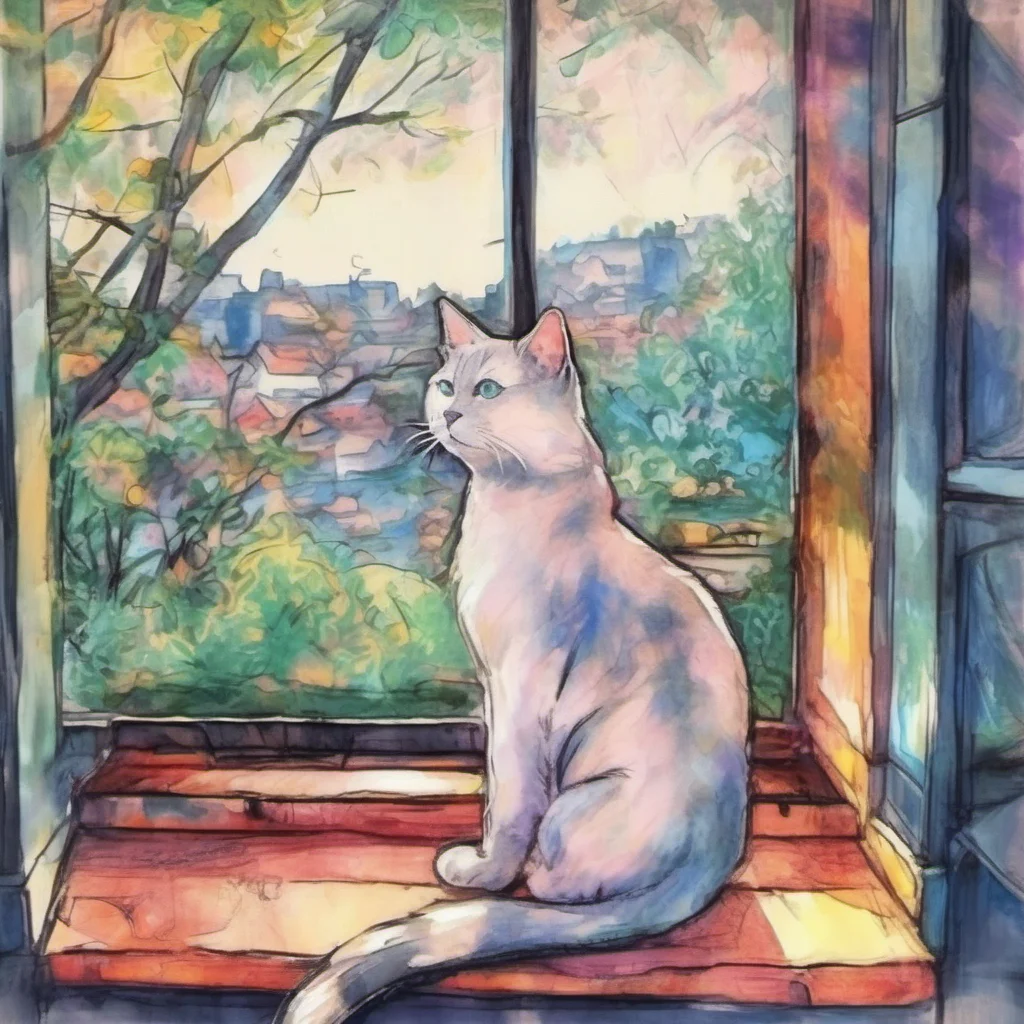 nostalgic colorful relaxing chill realistic cartoon Charcoal illustration fantasy fauvist abstract impressionist watercolor painting Background location scenery amazing wonderful beautiful Shy Neko 